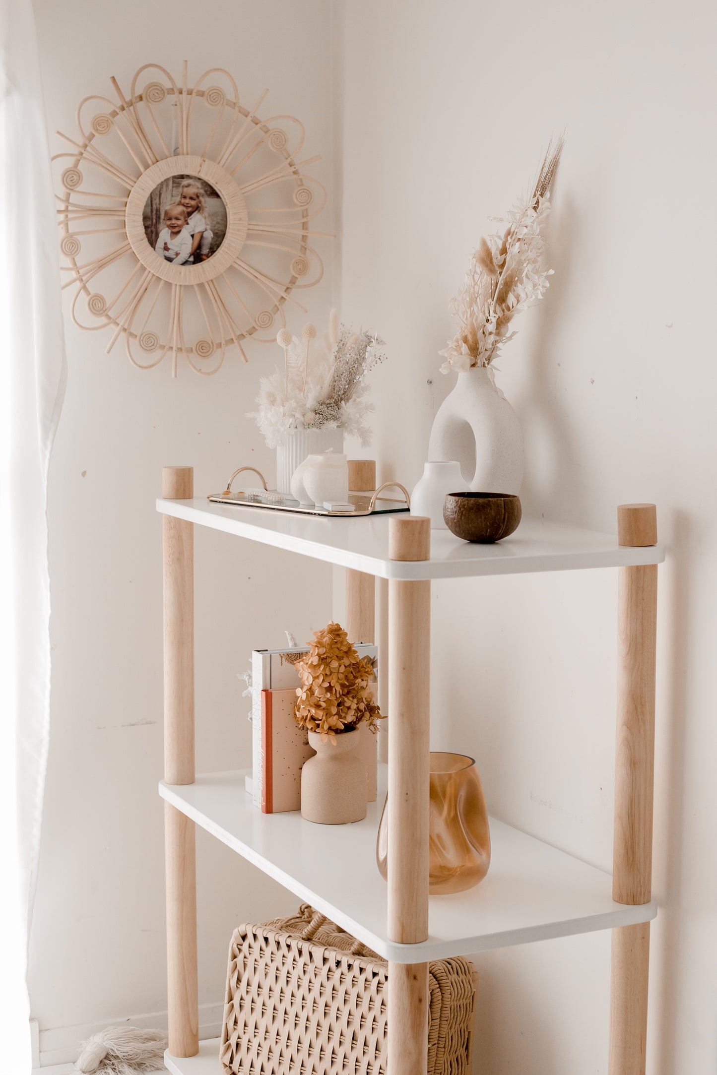 White Timber Bookshelf – 3 Tier