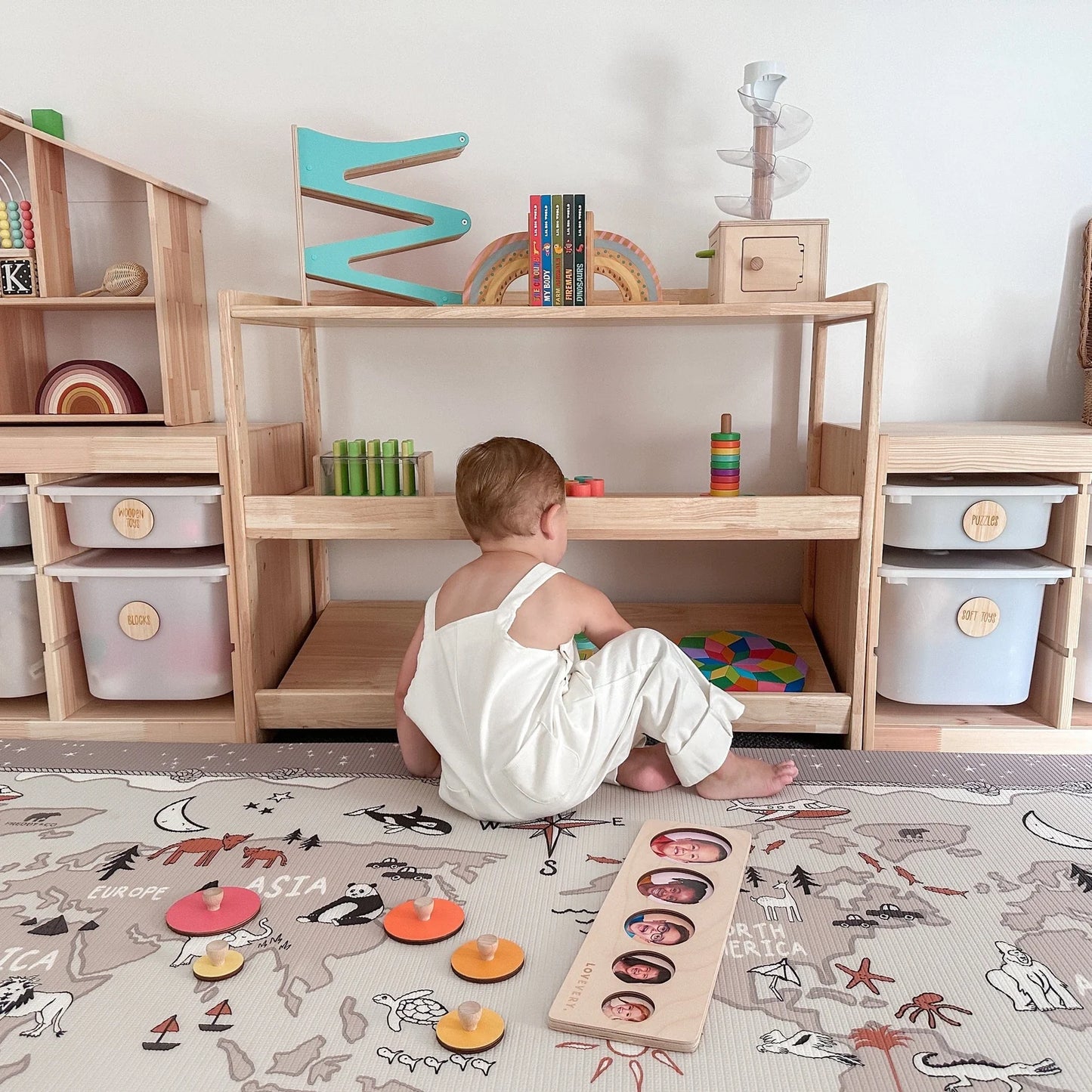 Adjustable Solid Wood 3 Layer Storage Shelf