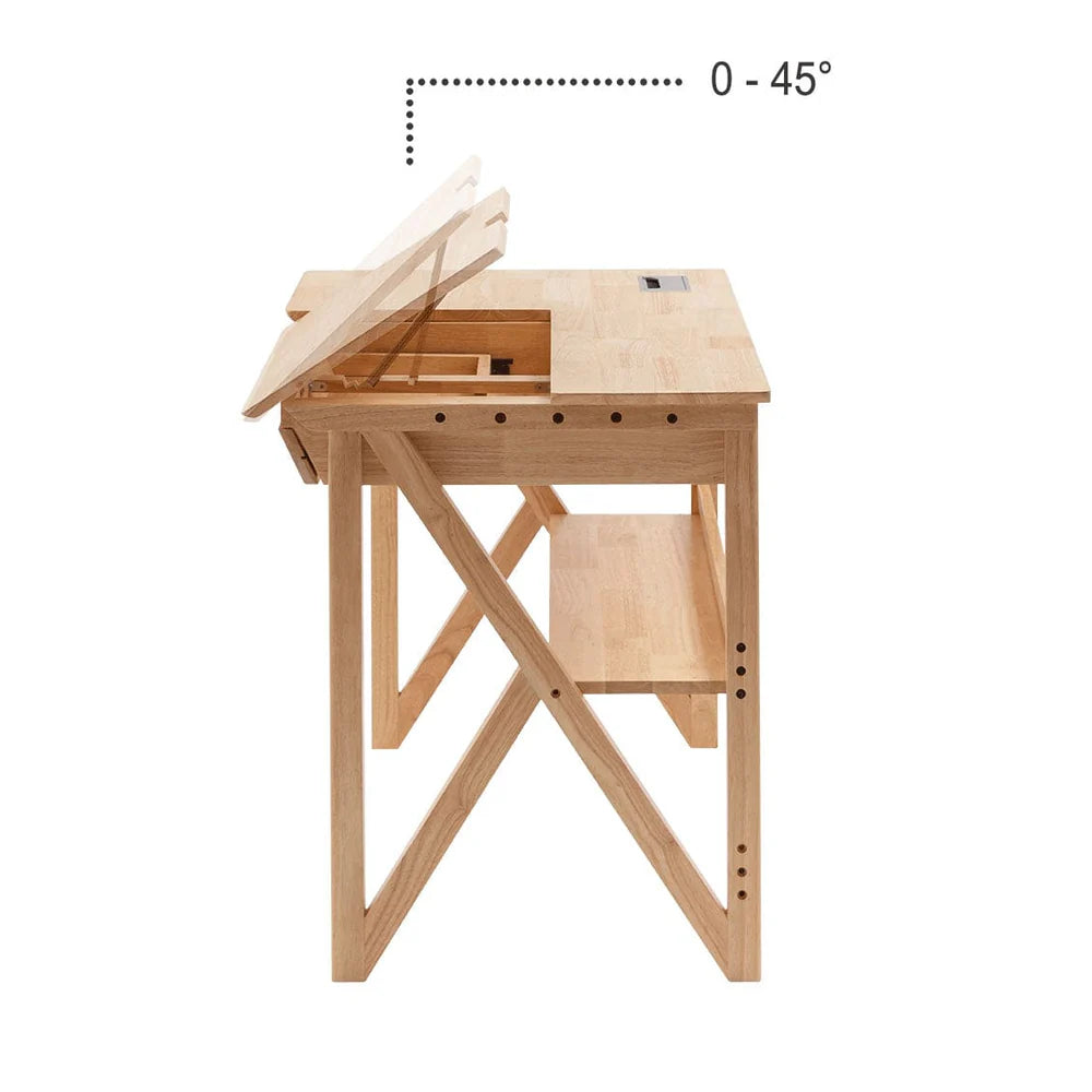Solid Wood Study Desk With Easel