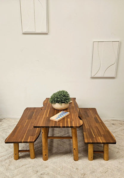 Tree Table And 2 Benches
