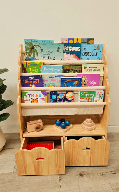 Timber Bookcase with Drawers