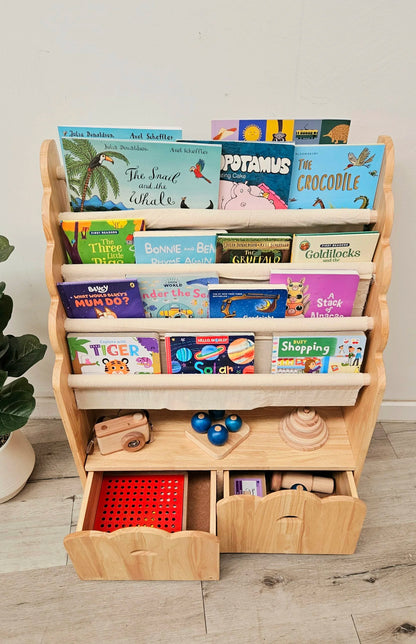 Timber Bookcase with Drawers