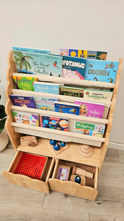 Timber Bookcase with Drawers