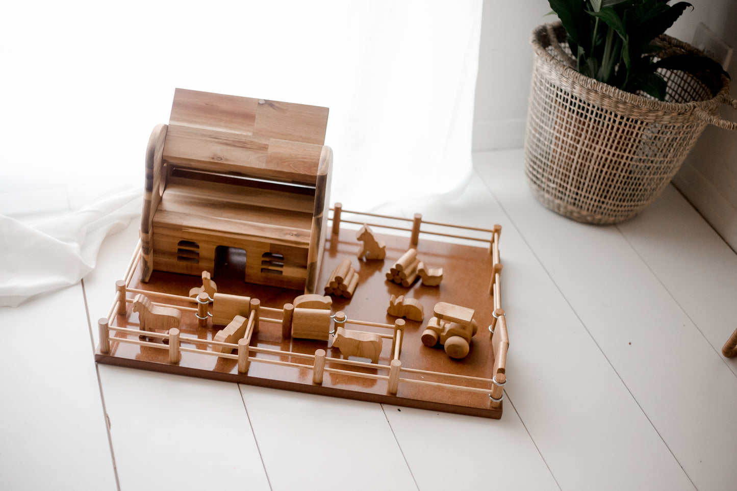 Delightful wooden Farm Barn playset, inspiring endless rural adventures for little farmers. Perfect for imaginative play!