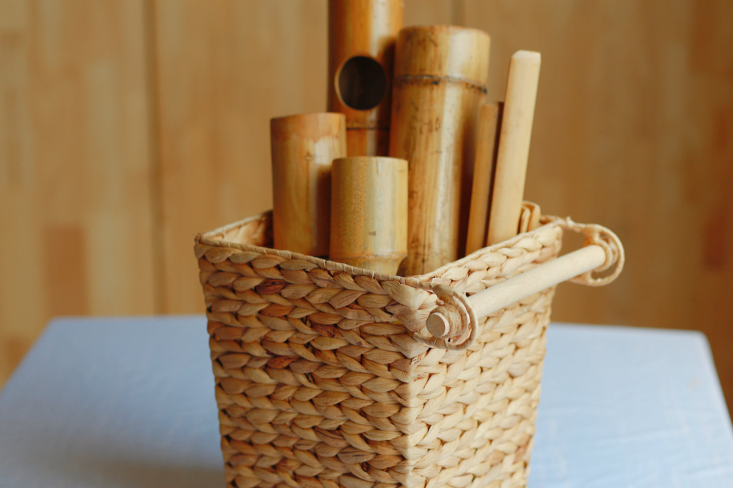 Handwoven Water Hyacinth Basket