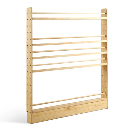 5 Tier Adjustable Solid Wood Bookshelf