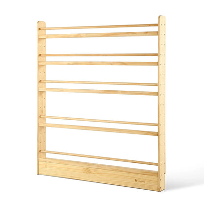 5 Tier Adjustable Solid Wood Bookshelf