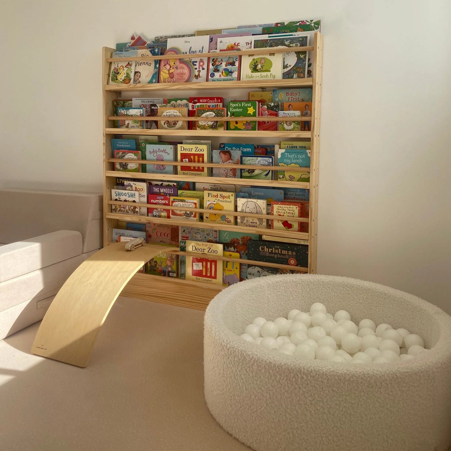 5 Tier Adjustable Solid Wood Bookshelf