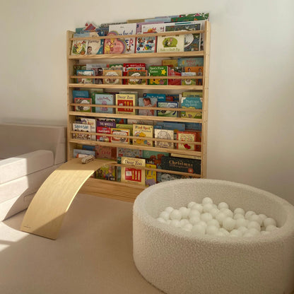 5 Tier Adjustable Solid Wood Bookshelf
