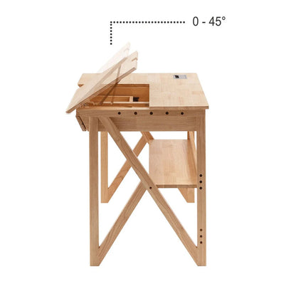 NALA Solid Wood Study Desk With Easel