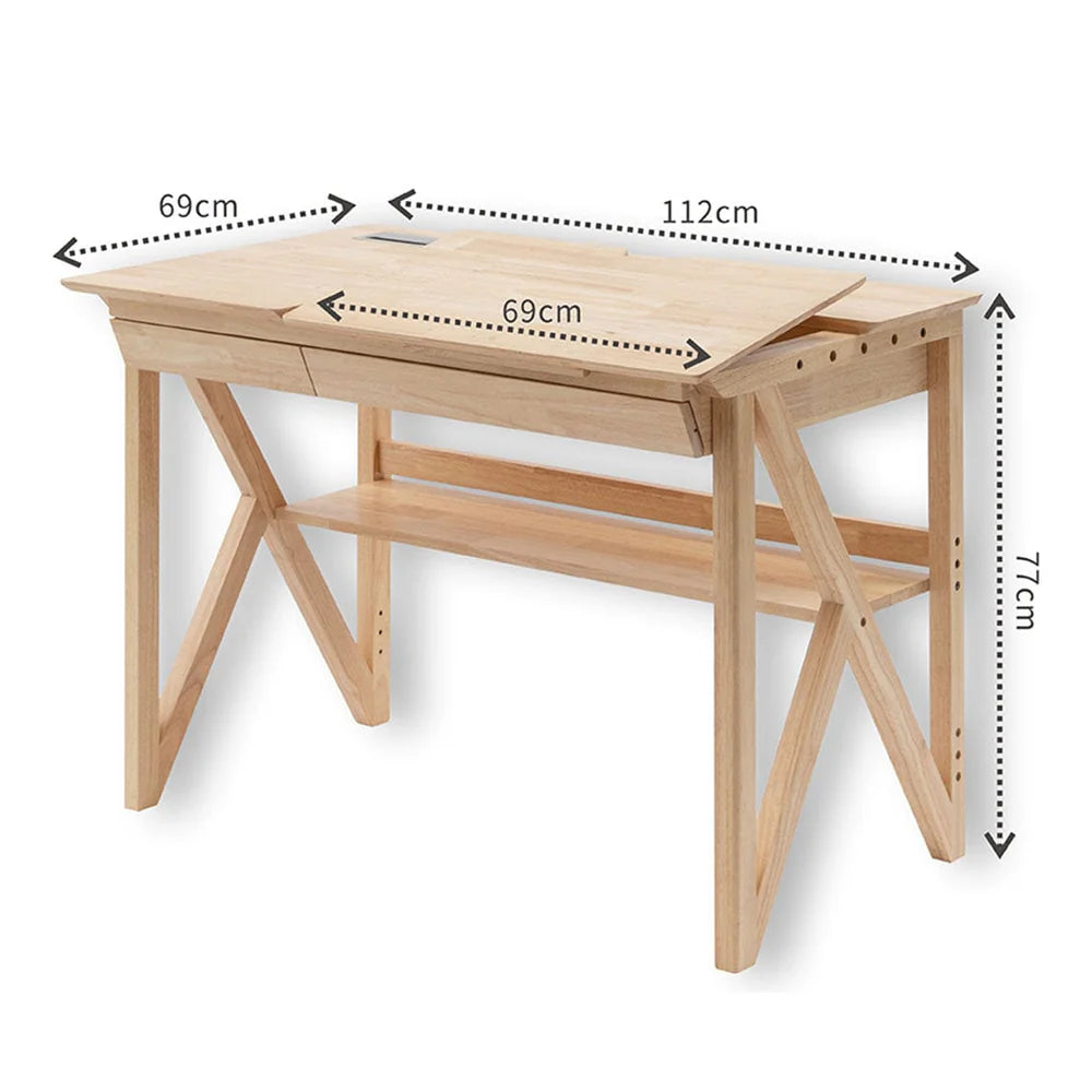 NALA Solid Wood Study Desk With Easel